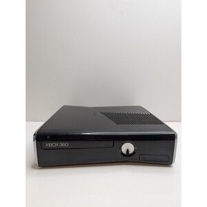 Microsoft Xbox 360 S Glossy Black 1439 Console New Thermal Paste Cleaned Scuffed